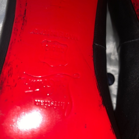 Christian Louboutin Shoes - Authentic Christian Laboutin peeptoe lambskin platform stilettos French 7.5